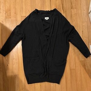 Dark Grey Oversized Open Front Cardigan